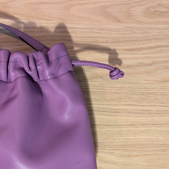Lilac Leather Drawstring Bucket Bag - Picture 2 of 6